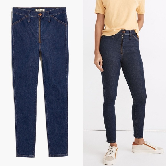 Madewell 10" High-Rise Skinny Crop Jeans Macarthur Wash Exposed Zip Edition 26 - Picture 1 of 14